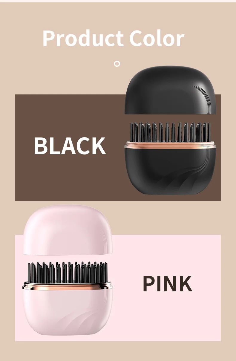 Sf80c658bbf2b427b859c2269bef195d9V.webp 2025 New Mini Straightener Rechargeable Portable Hair Straightener Brush Anti-Scald Shell Cordless USB Charging Straighteners