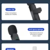 Basix 2.4G Wireless Lavalier Microphone Portable Audio Video Recording Mini Mic for iPhone Android Live Broadcast Gaming Phone
