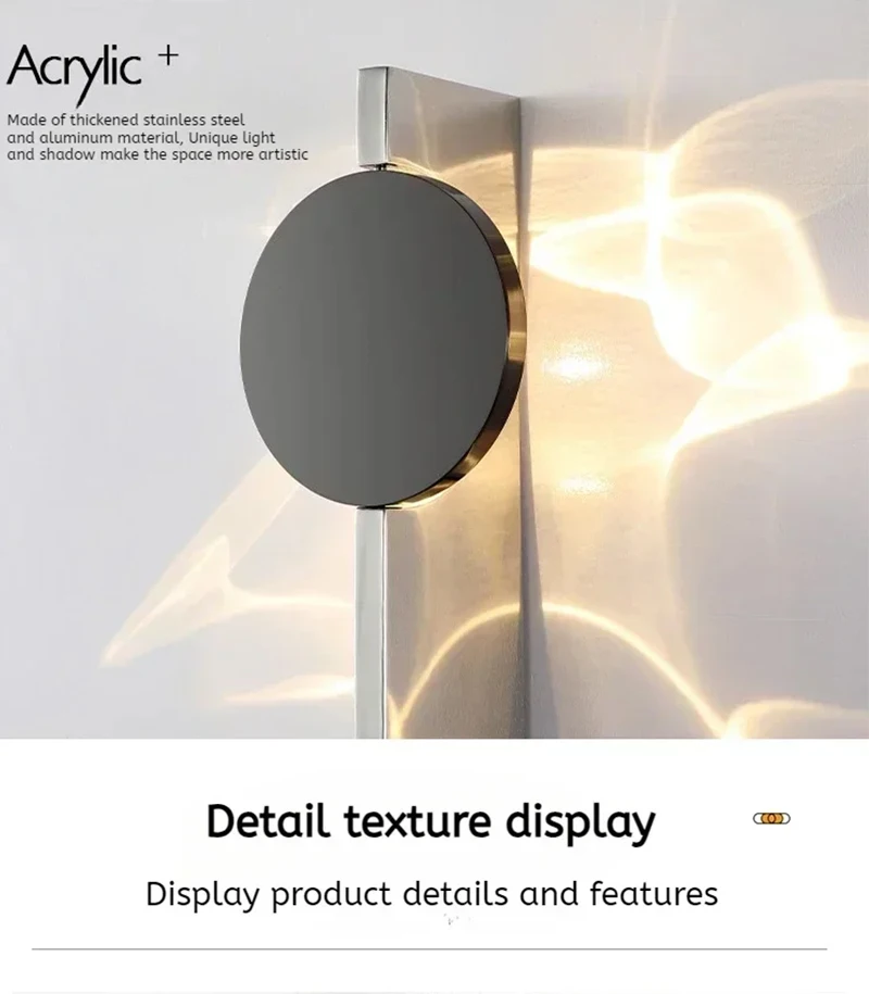 Modern LED Wall Light Rotatable Corrugated Wall lamp Stainless Steel Atmosphere Wall Sconces Hotel Bedroom Bedhead Lights