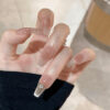 French Style Removable Fake Nails with Diamond Design