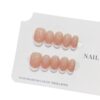 French Style Peach Milk Fake Nails