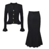 DGLUKE Knitted 2 Pieces Set For Woman Long Sleeve Top And Long Skirt Set 2 Piece Elegant Outfits Sweater Matching Sets