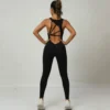 Seamless Yoga Jumpsuits Sports Fitness Set One-Piece Open back Sleeveless Running Quick Dry Gym romper Workout Clothes for Women