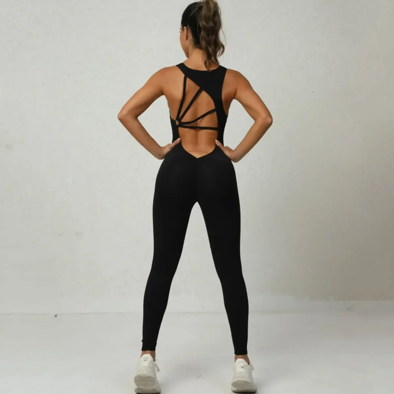 Seamless Yoga Jumpsuits Sports Fitness Set One-Piece Open back Sleeveless Running Quick Dry Gym romper Workout Clothes for Women