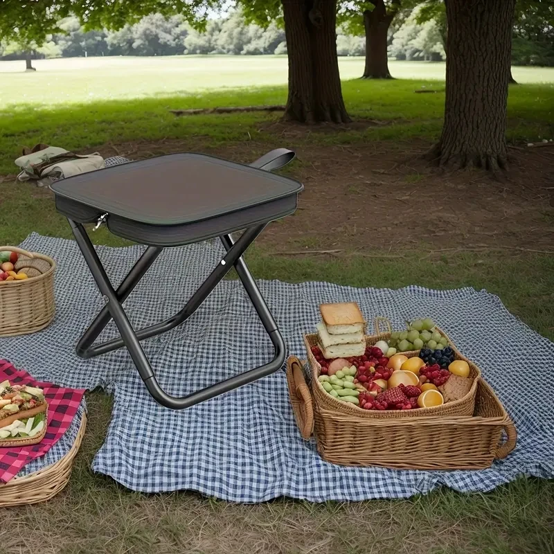 Outdoor folding pencil case small stool pocket stool portable fishing stool camping travel leisure handbag chair