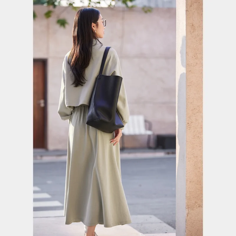 S1cc66539d2ab43f2818bb8c9919cc1afi.webp VIMLY 2 Piece Sweatshirt Skirt Set Woman Outfits 2026 Casual Cotton Blend Ladies Zipper Lapel Top Skirt Clothing Sets A0168