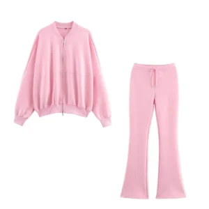 S21338461d8ad4a17967e0bc16d4426cbV.webp Spring and Autumn New Product Fashion Casual Sports Set Bomber Jacket Jacket Flag Pants