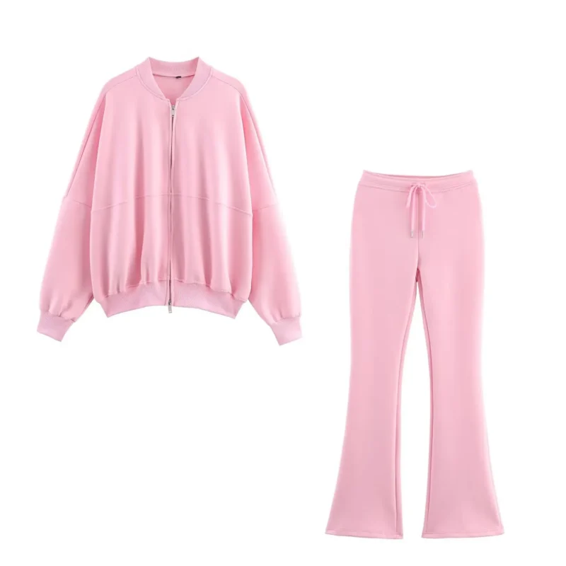 S21338461d8ad4a17967e0bc16d4426cbV.webp Spring and Autumn New Product Fashion Casual Sports Set Bomber Jacket Jacket Flag Pants