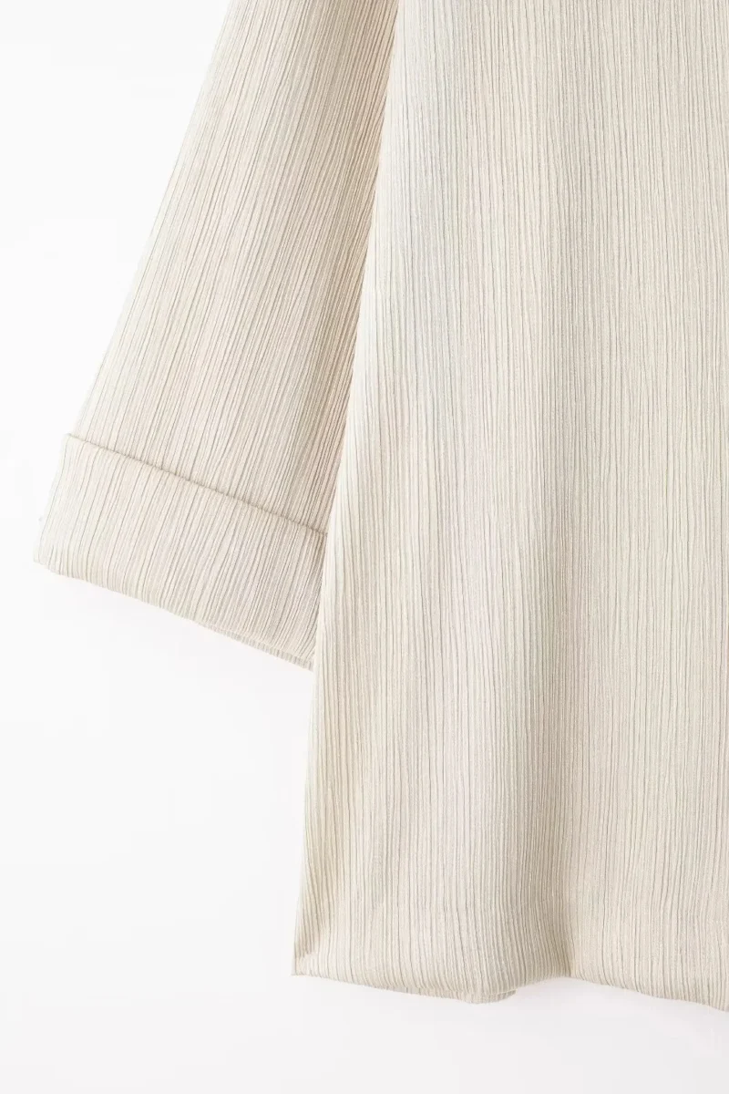 HH Women's Commuter Suit 2-piece Retro Wrinkle Effect Double-breasted Blazer + High-waisted Women's Casual Lace-up Trousers