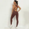 Seamless Yoga Jumpsuits Sports Fitness Set One-Piece Open back Sleeveless Running Quick Dry Gym romper Workout Clothes for Women