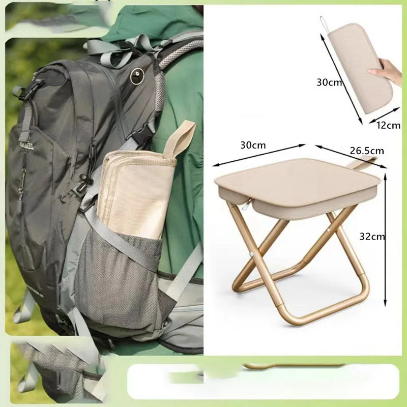 Outdoor folding pencil case small stool pocket stool portable fishing stool camping travel leisure handbag chair