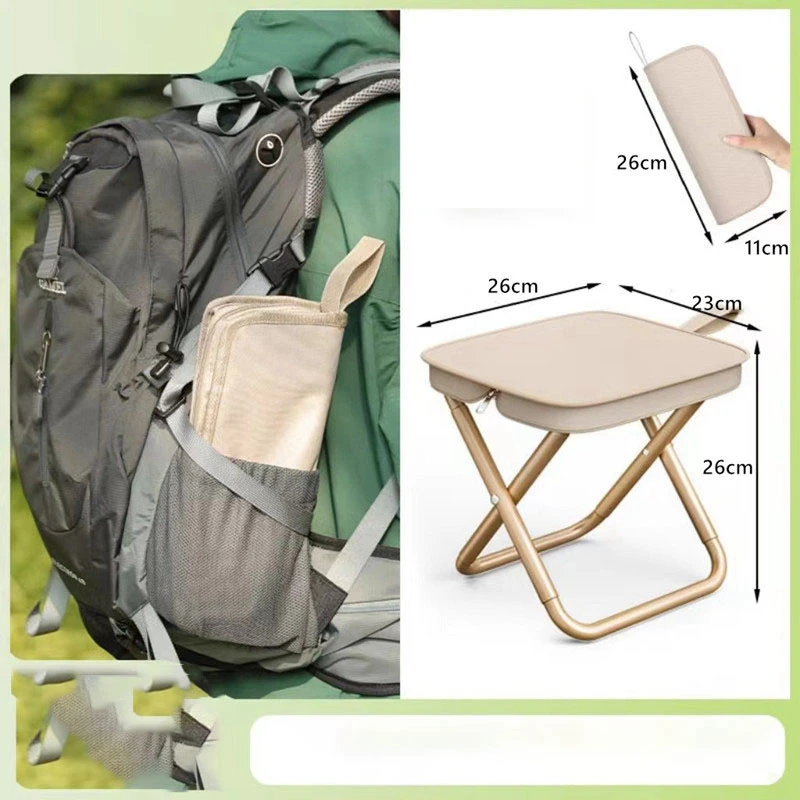 Outdoor folding pencil case small stool pocket stool portable fishing stool camping travel leisure handbag chair
