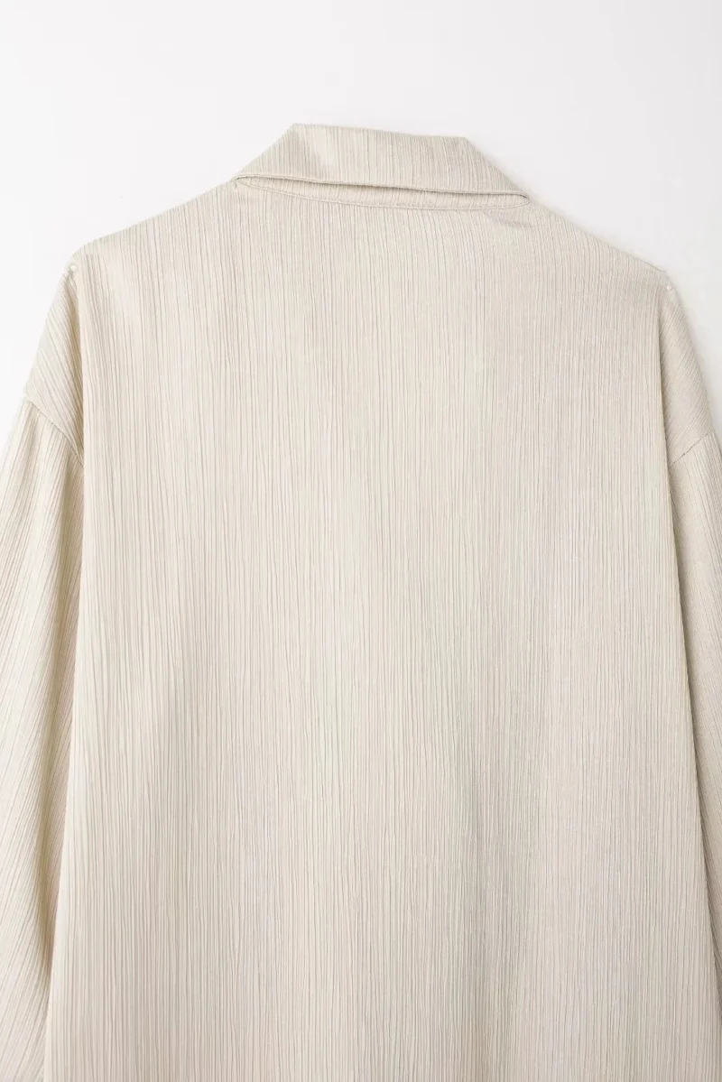 HH Women's Commuter Suit 2-piece Retro Wrinkle Effect Double-breasted Blazer + High-waisted Women's Casual Lace-up Trousers