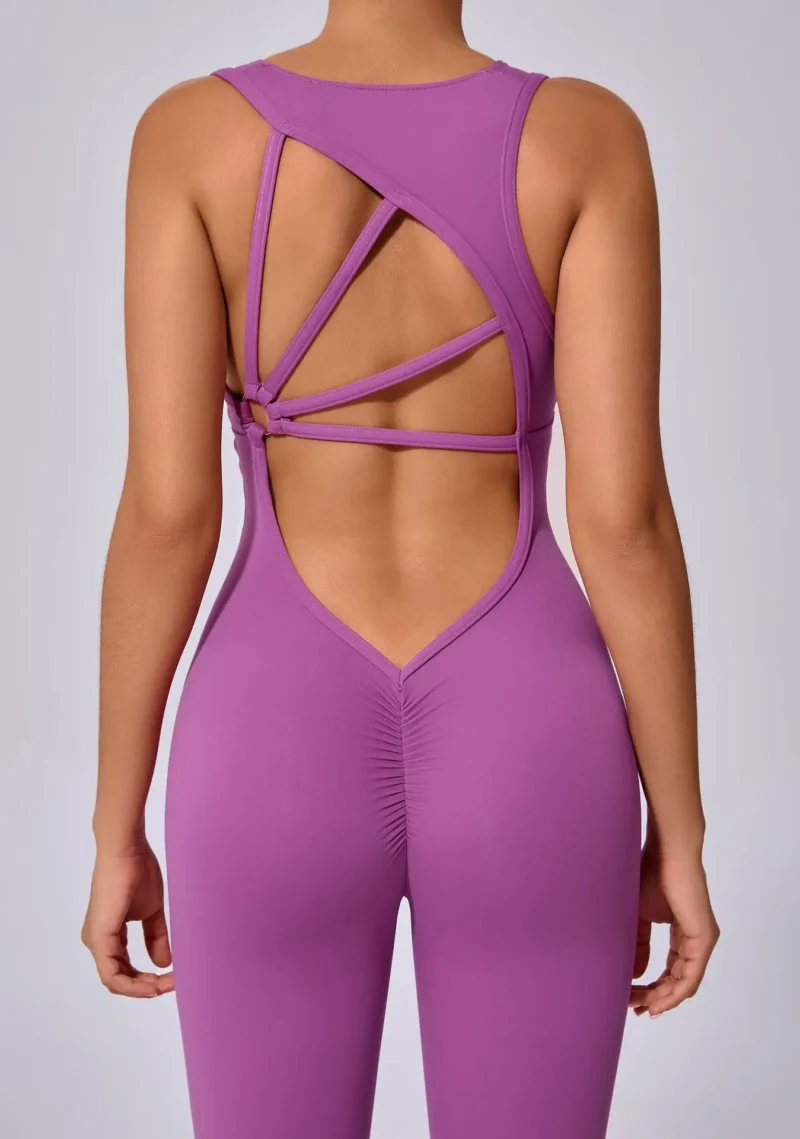 Seamless Yoga Jumpsuits Sports Fitness Set One-Piece Open back Sleeveless Running Quick Dry Gym romper Workout Clothes for Women