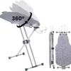360° Rotating Dual-Sided Torso-Shaped Ironing Board with Adjustable Height, Iron Holder & Garment Clips - Heat-Resistant Surface