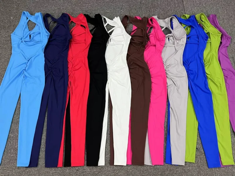 Seamless Yoga Jumpsuits Sports Fitness Set One-Piece Open back Sleeveless Running Quick Dry Gym romper Workout Clothes for Women