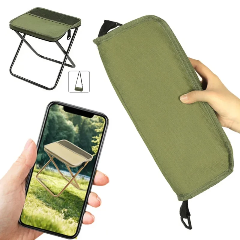 Foldable Backpack Stool Portable Small Mazar Satchel Pen Bag Camping Stool Lightweight Outdoor Folding Chair for Fishing Travel