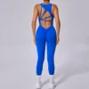 Seamless Yoga Jumpsuits Sports Fitness Set One-Piece Open back Sleeveless Running Quick Dry Gym romper Workout Clothes for Women
