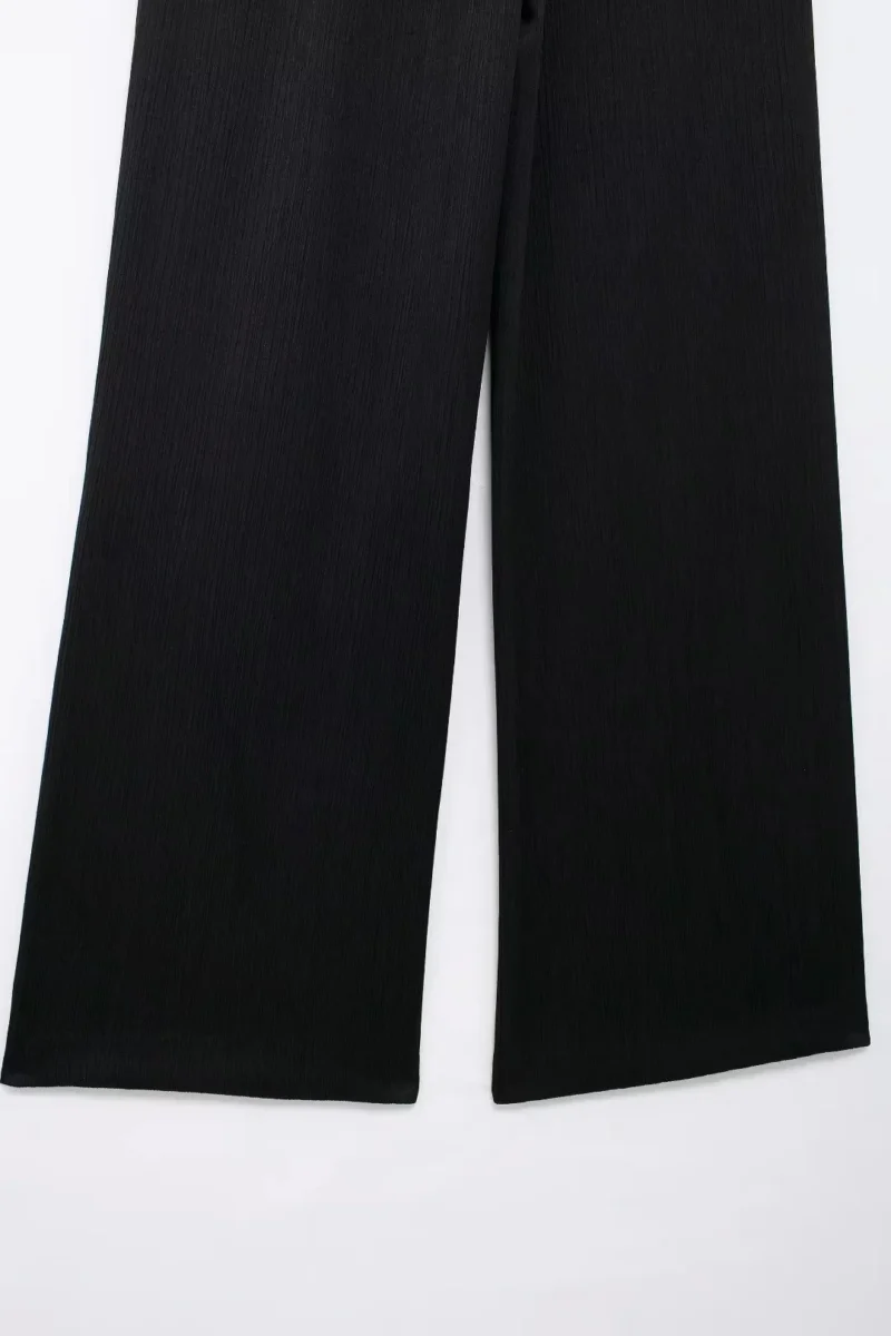 HH Women's Commuter Suit 2-piece Retro Wrinkle Effect Double-breasted Blazer + High-waisted Women's Casual Lace-up Trousers