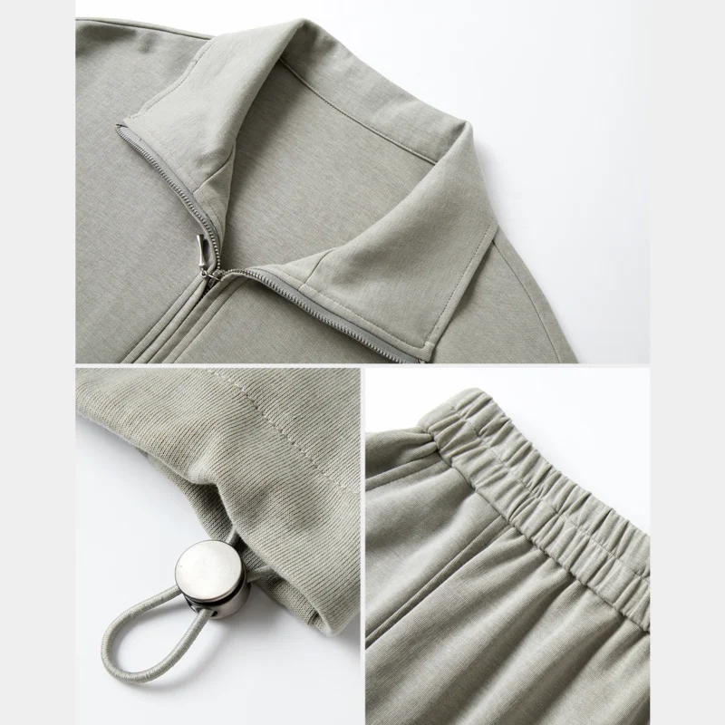 S869539aaf17342368ffbb7f01c72f668e.webp VIMLY 2 Piece Sweatshirt Skirt Set Woman Outfits 2026 Casual Cotton Blend Ladies Zipper Lapel Top Skirt Clothing Sets A0168