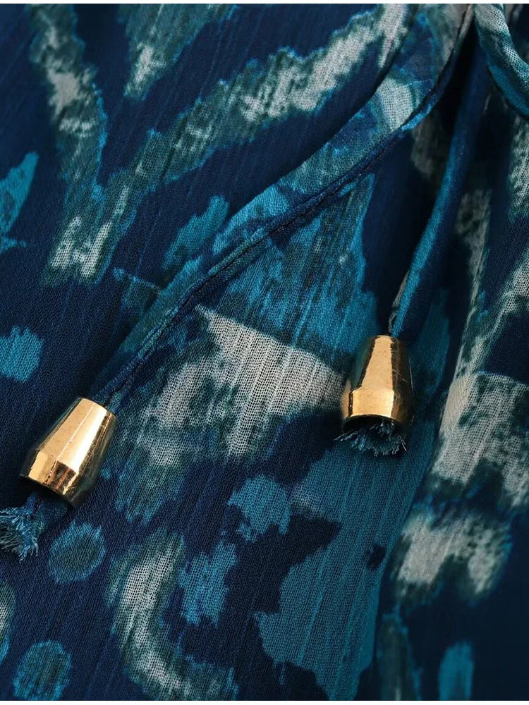 S943a1d96bb7e47649bedb8b86ea6ea1eO.webp 2024 New Women Long Skirt Set Casual Long Sleeve Print Shirts + High Waist Slim Ankle-Length Skirts Set