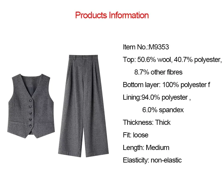 VIMLY Women's Simple 2025 Spring Business Blazer Versatile Suit V-Neck Short Jackets+Vest+Pants Commuter Elegant Pants 3pcs Set