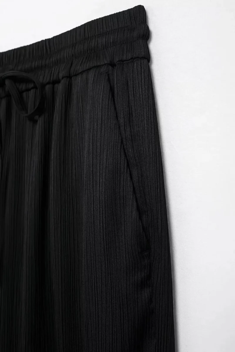 HH Women's Commuter Suit 2-piece Retro Wrinkle Effect Double-breasted Blazer + High-waisted Women's Casual Lace-up Trousers