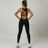 Seamless Yoga Jumpsuits Sports Fitness Set One-Piece Open back Sleeveless Running Quick Dry Gym romper Workout Clothes for Women