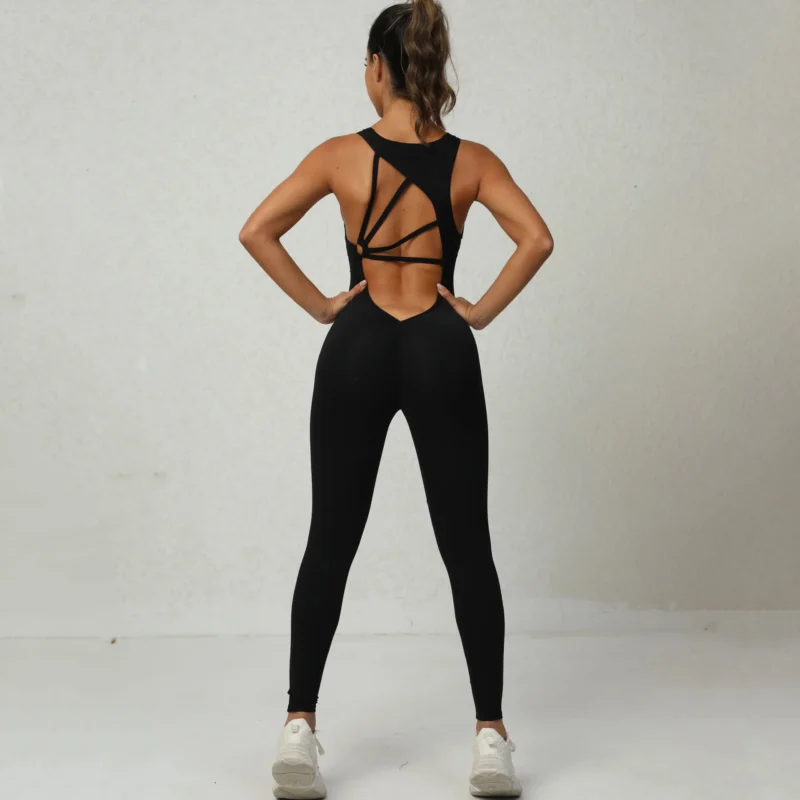 Seamless Yoga Jumpsuits Sports Fitness Set One-Piece Open back Sleeveless Running Quick Dry Gym romper Workout Clothes for Women