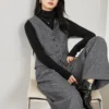 VIMLY Women's Simple 2025 Spring Business Blazer Versatile Suit V-Neck Short Jackets+Vest+Pants Commuter Elegant Pants 3pcs Set