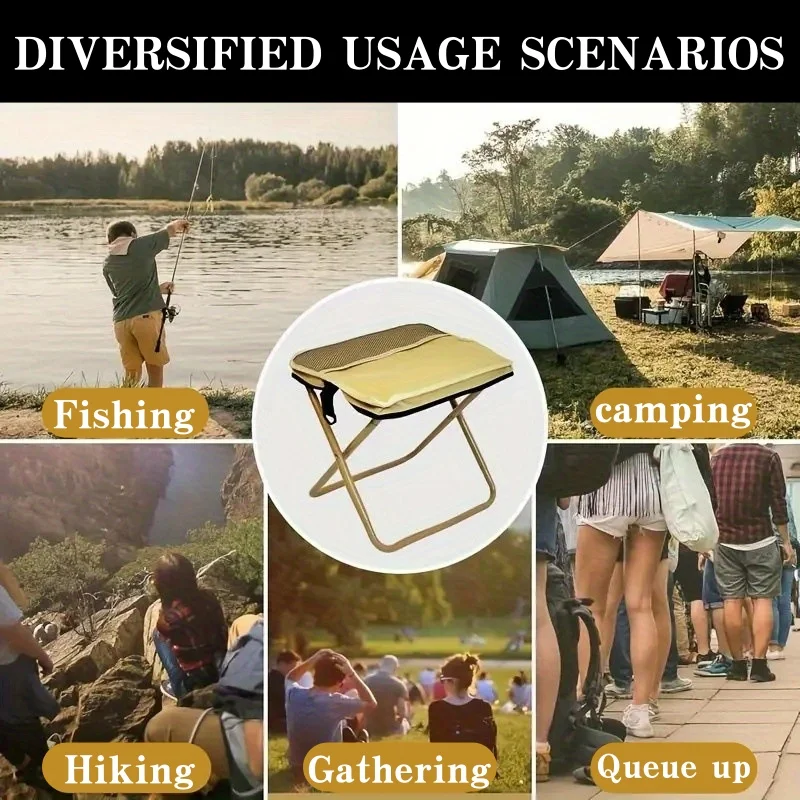 Portable Foldable Backpack Stool Lightweight Camping Fishing Picnic Chair Outdoor Outdoor Adventure Seat for Hiking Travel