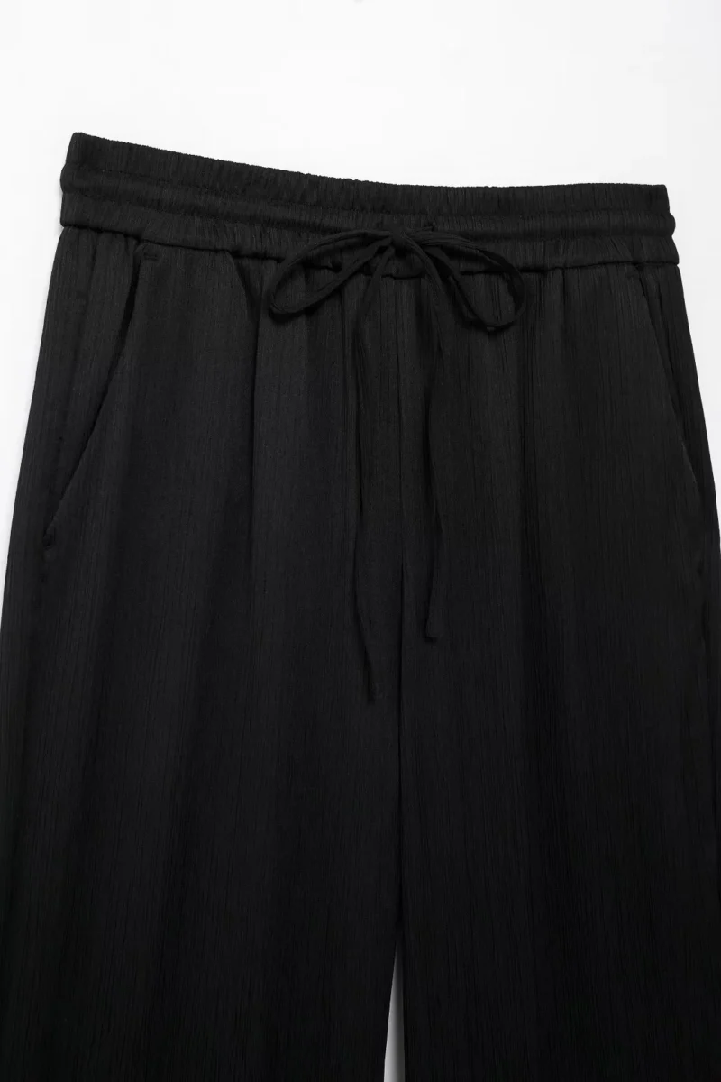 HH Women's Commuter Suit 2-piece Retro Wrinkle Effect Double-breasted Blazer + High-waisted Women's Casual Lace-up Trousers