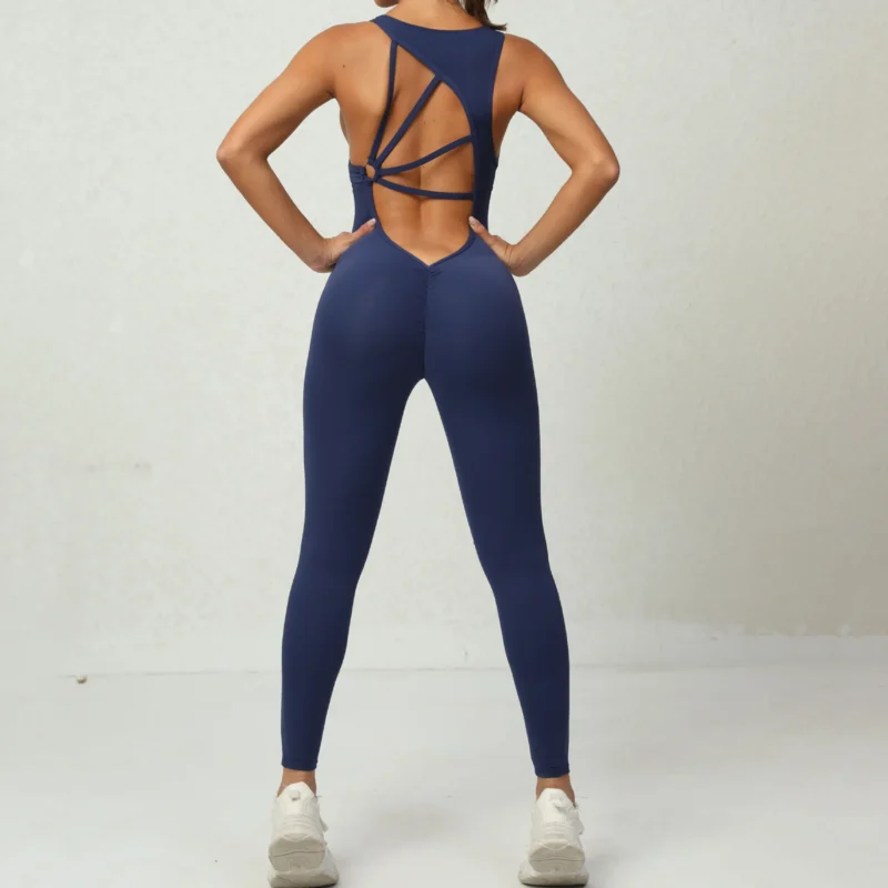 Seamless Yoga Jumpsuits Sports Fitness Set One-Piece Open back Sleeveless Running Quick Dry Gym romper Workout Clothes for Women