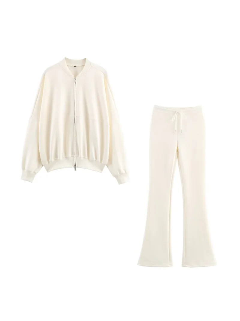 Sda710c498a4146f38e0ecf8b1f003a23G.webp Spring and Autumn New Product Fashion Casual Sports Set Bomber Jacket Jacket Flag Pants