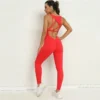 Seamless Yoga Jumpsuits Sports Fitness Set One-Piece Open back Sleeveless Running Quick Dry Gym romper Workout Clothes for Women