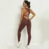 Seamless Yoga Jumpsuits Sports Fitness Set One-Piece Open back Sleeveless Running Quick Dry Gym romper Workout Clothes for Women