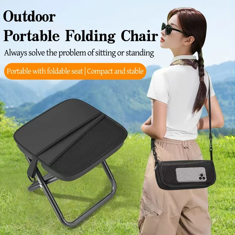 Portable Foldable Backpack Stool Lightweight Camping Fishing Picnic Chair Outdoor Outdoor Adventure Seat for Hiking Travel