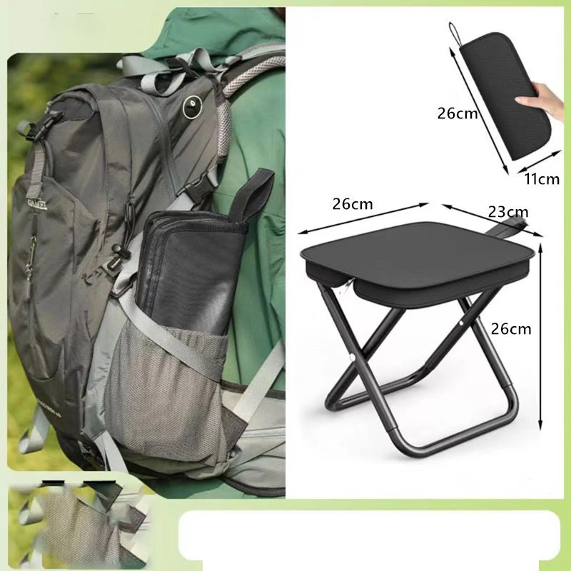 Outdoor folding pencil case small stool pocket stool portable fishing stool camping travel leisure handbag chair