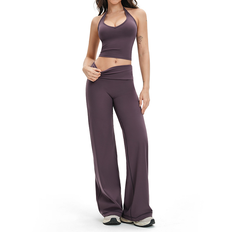 Womens Loose Fit Yoga Set Long Sleeve Outfit