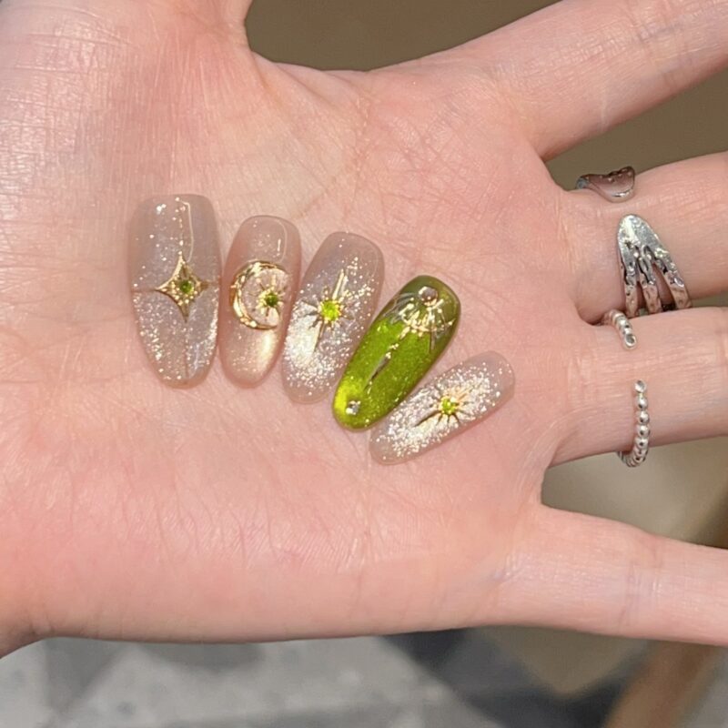 Handmade Wearable Artificial Nails with Tool Kit