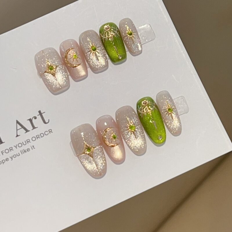 Handmade Wearable Artificial Nails with Tool Kit