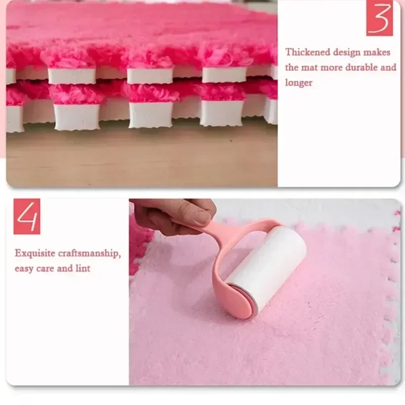 Soft Plush Warm Carpet Baby Play Mat Baby Bedroom Patchwork Carpet EVA Foam Interlocking Sports Floor Tiles Baby Warm Game Mat