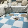 Soft Plush Warm Carpet Baby Play Mat Baby Bedroom Patchwork Carpet EVA Foam Interlocking Sports Floor Tiles Baby Warm Game Mat