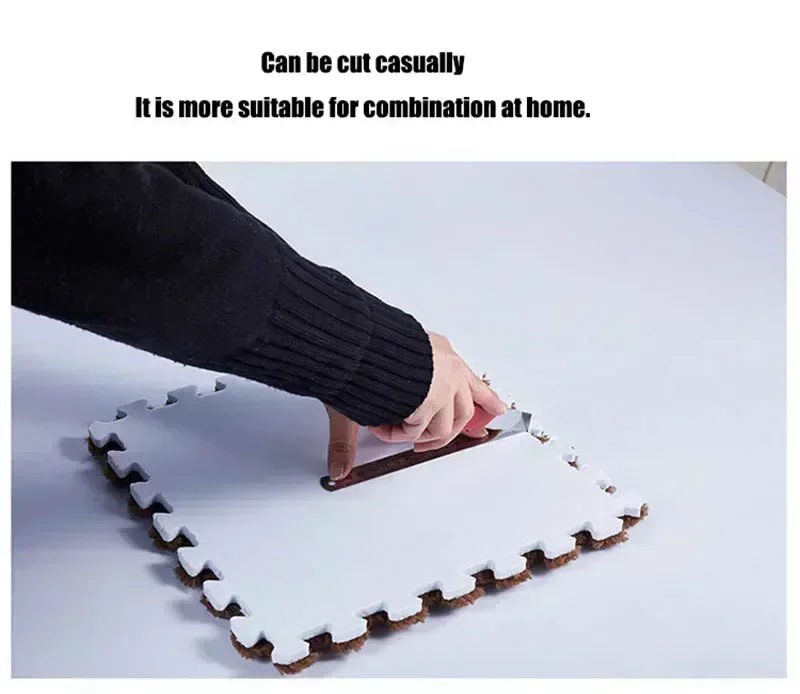 Soft Plush Warm Carpet Baby Play Mat Baby Bedroom Patchwork Carpet EVA Foam Interlocking Sports Floor Tiles Baby Warm Game Mat