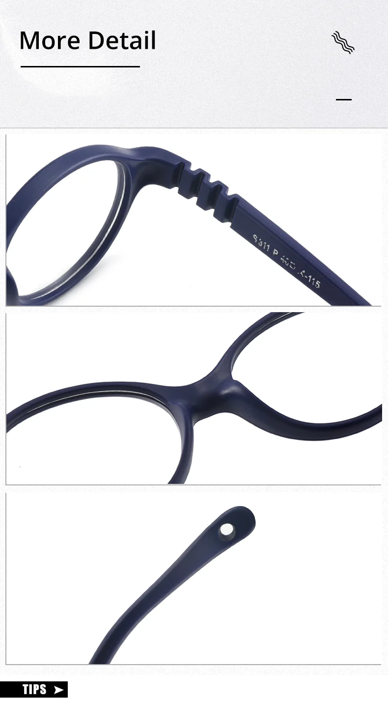 S0be1412eb9e34f4e8e7cb393c3479c7dI.webp Ralferty Unbreakable Baby Children's Eyeglass Frames Kids No Diopter Optic Prescription Glasses Frame With Strap Small Oval 1-3Y
