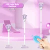 Automatic Vertical Bubble Machine 2.4GHz Remote Control Music Light Up Height Adjustable Outdoor Toy for Wedding Birthday Party
