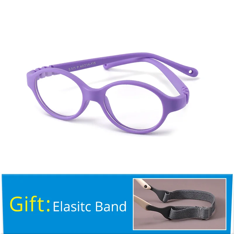 S3c554cf154d14e1d94b0106c3bb8e5ea1.webp Ralferty Unbreakable Baby Children's Eyeglass Frames Kids No Diopter Optic Prescription Glasses Frame With Strap Small Oval 1-3Y