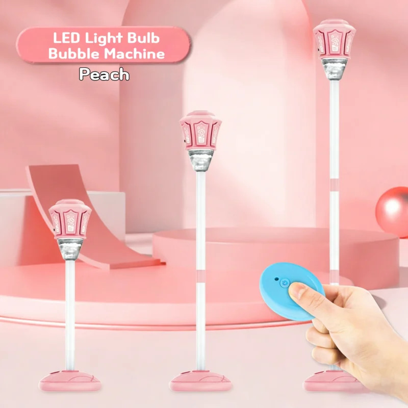 Automatic Vertical Bubble Machine 2.4GHz Remote Control Music Light Up Height Adjustable Outdoor Toy for Wedding Birthday Party