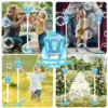 Automatic Vertical Bubble Machine 2.4GHz Remote Control Music Light Up Height Adjustable Outdoor Toy for Wedding Birthday Party