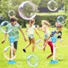 Automatic Vertical Bubble Machine 2.4GHz Remote Control Music Light Up Height Adjustable Outdoor Toy for Wedding Birthday Party